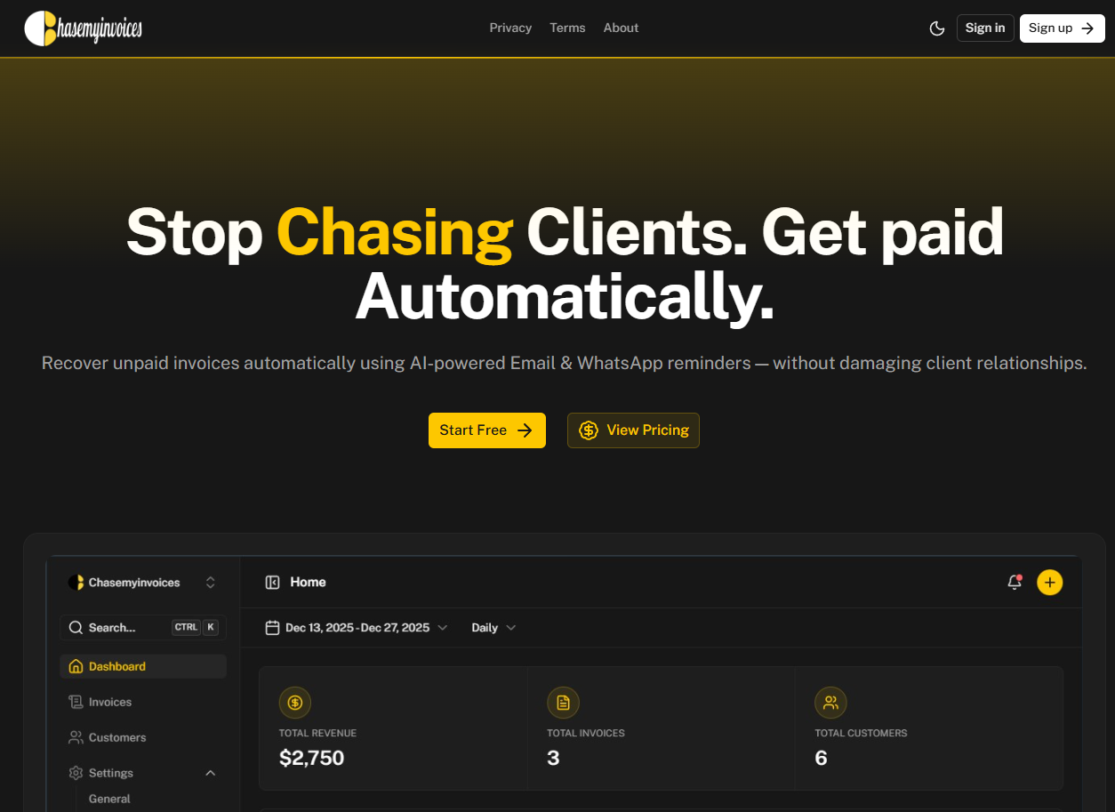 chasemyinvoices screenshot