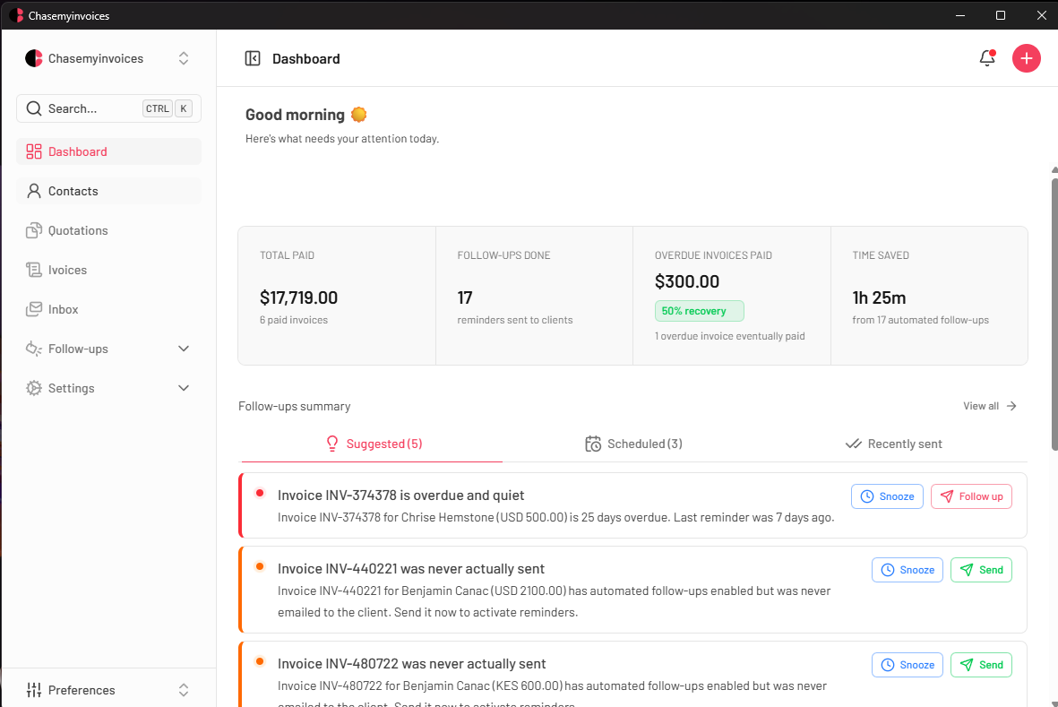 chasemyinvoices screenshot