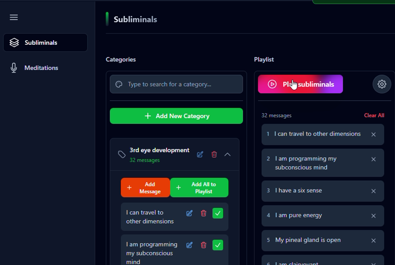 Subliminal I AM screenshot